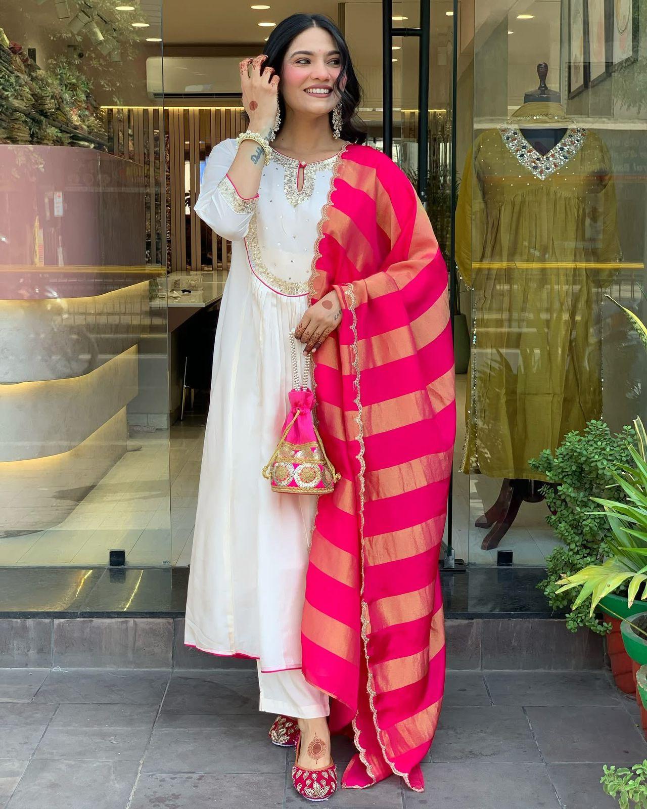 Heavy Fully Stitched Suit Set with Embroidery & Dupatta | The Royal Festival Premium Collection