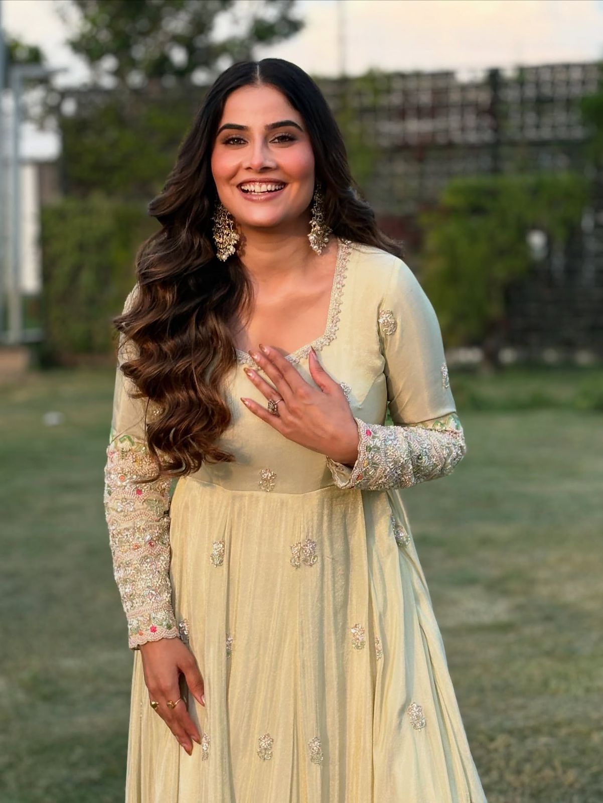 Premium Heavy Georgette Embroidered Gown Set with Pant & Dupatta