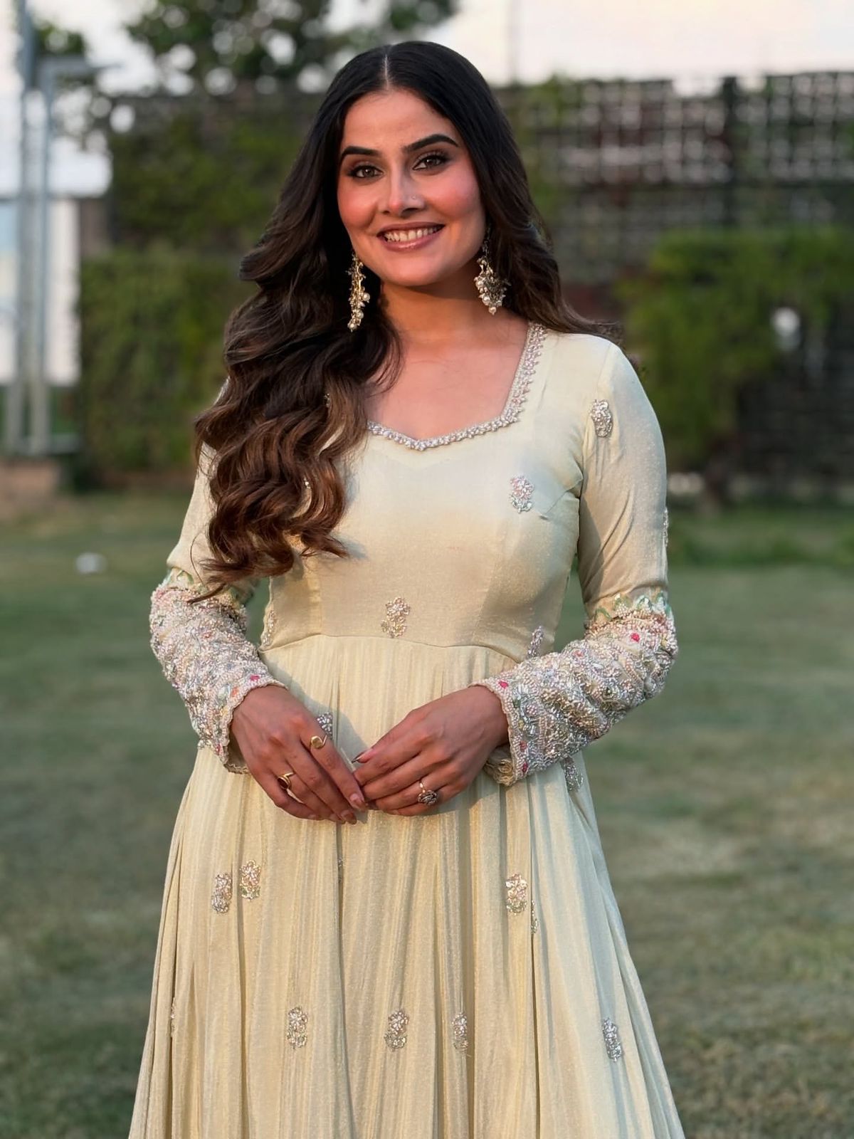 Premium Heavy Georgette Embroidered Gown Set with Pant & Dupatta