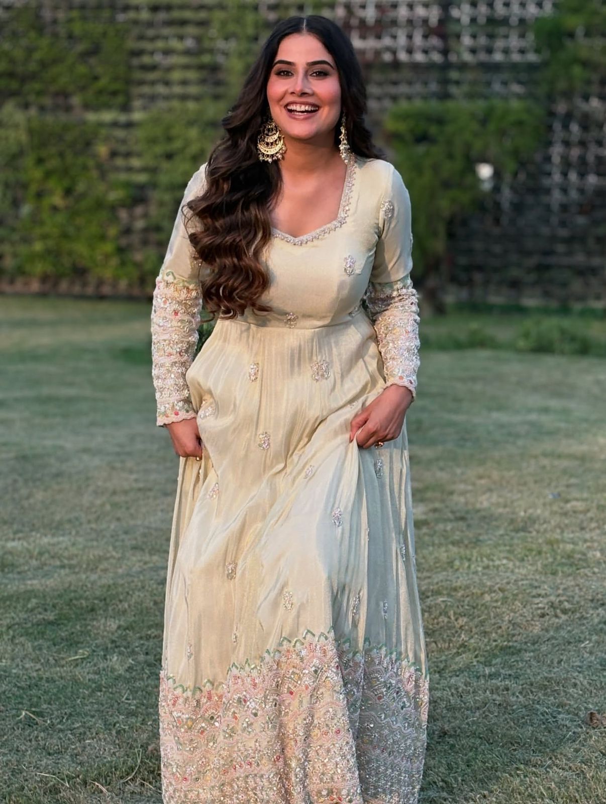 Premium Heavy Georgette Embroidered Gown Set with Pant & Dupatta