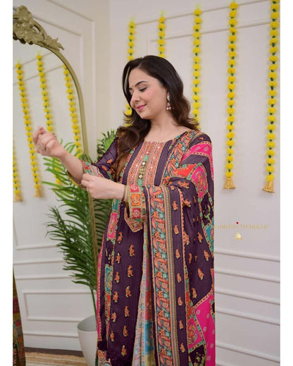 Ivory Pakistani Suit with Digital Prints, Sequin Embroidery & Lace Detailing | Sizes M-10XL
