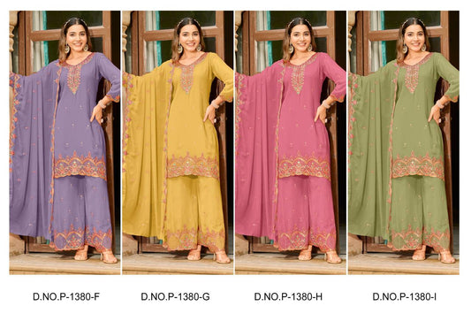 Designer Georgette Embroidered Sharara Set – Kurti, Sharara & Dupatta