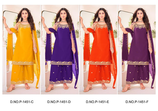 Elegant Embroidered Georgette Sharara Set with Kurti and Dupatta for Women Party Wear